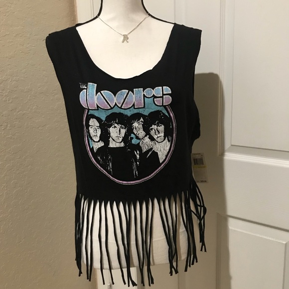 Tops - The Doors Band - Fringed Crop Top NWT